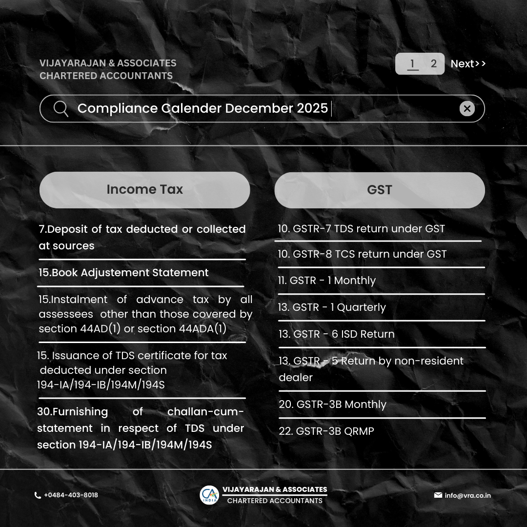 December 2025 Compliance Calendar – Key Tax, GST & Regulatory Deadlines - Cover Image