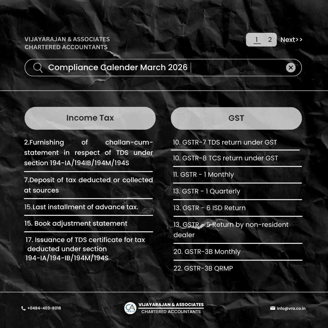March 2026 Compliance Calendar – Key Tax, GST & Regulatory Deadlines - Cover Image